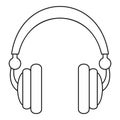 Wired headphones icon, outline style