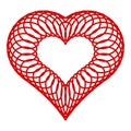 Wired heart icon, simple style