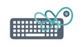 Wired Keyboard Icon for Connectivity & Typing, vector design Generative AI Royalty Free Stock Photo