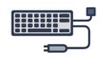 Wired Keyboard with USB Connection for Computers, vector design Generative AI Royalty Free Stock Photo