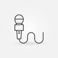 Wired mic line icon. Vector microphone symbol Royalty Free Stock Photo