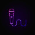 Wired microphone colorful linear vector icon