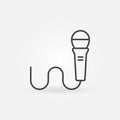 Wired microphone linear vector icon Royalty Free Stock Photo