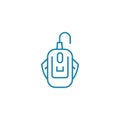 Wired mouse linear icon concept. Wired mouse line vector sign, symbol, illustration. Royalty Free Stock Photo