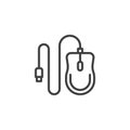 Wired mouse line icon Royalty Free Stock Photo