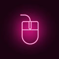 wired mouse neon icon. Elements of web set. Simple icon for websites, web design, mobile app, info graphics Royalty Free Stock Photo