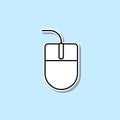 Wired mouse sticker icon. Simple thin line, outline vector of web icons for ui and ux, website or mobile application Royalty Free Stock Photo