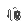 Wired mouse vector icon