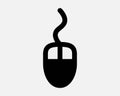 Wired Mouse Wire Cursor Computer Equipment Hardware Icon Symbol Sign Cable Navigation Scroll Tech Technology Device Mice Black