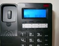 Wired phone for office and home. Telephone with a wire and buttons for telephone communication Royalty Free Stock Photo