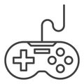 Wired Video Game Controller vector Gaming Device outline icon or symbol Royalty Free Stock Photo