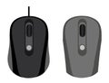 The wired and wireless mouse on white background.