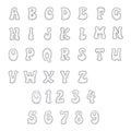 Wireframe alphabet A-Z capital letter with number