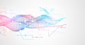 Wireframe Big Data concept. Abstract digital futuristic vector illustration on technology background. Data mining and management