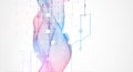 Wireframe Big Data concept. Abstract digital futuristic vector illustration on technology background. Data mining and management