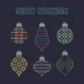 Wireframe Christmas ornament collection