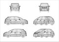 Wireframe design of car