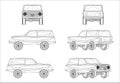 Wireframe design of offroad jeep Royalty Free Stock Photo