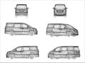 Wireframe design of Van car