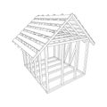 Wireframe framing house