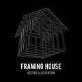 Wireframe framing house