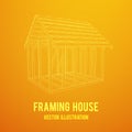 Wireframe framing house