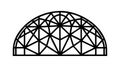 Wireframe Geodesic Dome, vector design Generative AI Royalty Free Stock Photo