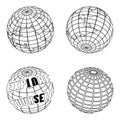 Wireframe globe design