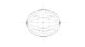 Wireframe Globe with Grid Lines and Axes - Abstract Technology and Science Concept Royalty Free Stock Photo