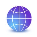 Wireframe globe icon Royalty Free Stock Photo