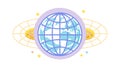 Wireframe Globe Icon, Basic World Map, Data Visualization, Global Grid, vector design Generative AI Royalty Free Stock Photo