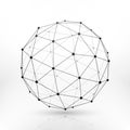 Wireframe globe sphere, connectivity, network tech connection vector concept