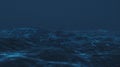 Wireframe Grid Forming a Digital Ocean Surface with Blue Light Effects image photo Royalty Free Stock Photo
