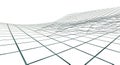 Wireframe grid landscape with flowing contours and intersecting lines on a clean white background Royalty Free Stock Photo