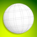 Wireframe, grid, mesh sphere, globe, ball vector illustration Royalty Free Stock Photo