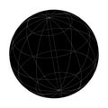 Wireframe, grid, mesh sphere, globe, ball vector illustration Royalty Free Stock Photo