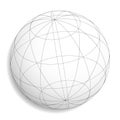 Wireframe, grid, mesh sphere, globe, ball vector illustration Royalty Free Stock Photo