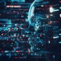 Artificial intelligence processing data in futuristic cyberspace environment Royalty Free Stock Photo