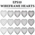 Wireframe heart set.