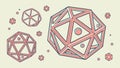 Wireframe Icosahedrons with Geometric Patterns Abstract, vector design Generative AI Royalty Free Stock Photo