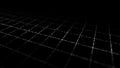 Wireframe landscape. Perspective grid. Digital space. White mesh on a black background