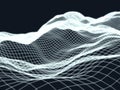 Wireframe landscape topology digital glossy background