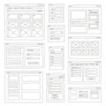 Wireframe layout design isolated on white background Royalty Free Stock Photo