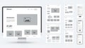 Wireframe layout design for mobile and desktop interfaces on transparent background Royalty Free Stock Photo