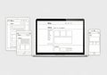 Wireframe layout design for multiple devices Royalty Free Stock Photo