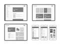 Wireframe layout for user interface design Royalty Free Stock Photo