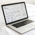 Wireframe layout website isolated on white background