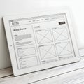 Wireframe layout website isolated on white background