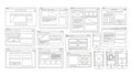 Wireframe layouts isolated on white background Royalty Free Stock Photo