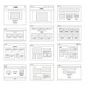 Wireframe layouts isolated on white background Royalty Free Stock Photo